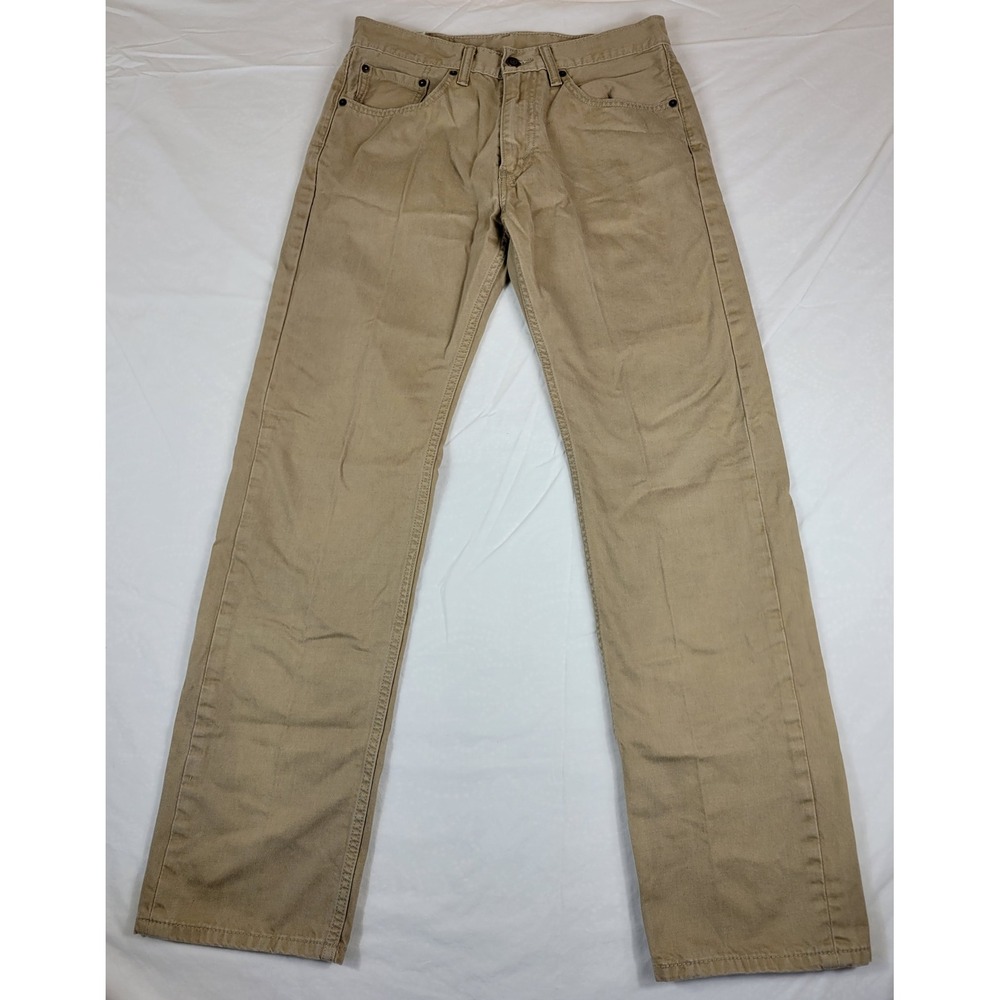 Levis 505 Regular Fit Khaki Tan Twill Pants Mens 30x32 00505-0718 White Tab‎